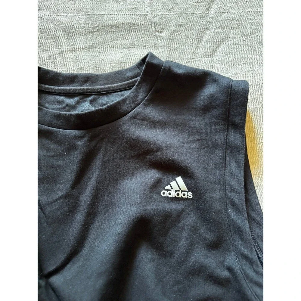 Adidas Black Cropped Athletic Tank Top